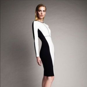 Black & white zip-back dress